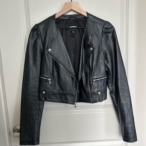 Express Cropped Leather Jacket